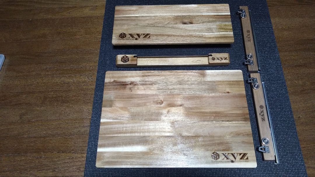 スノーピーク　シェルフコンテナ25用　スライド天板＆サイドテーブル＆サイドバー①