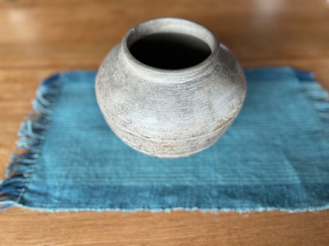 西漢時代 土器 花瓶 14cm x 14cm