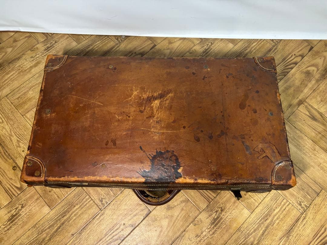 特大　レザー　本革トランクケース　トランクバッグ　ビンテージ　67cm×37cm