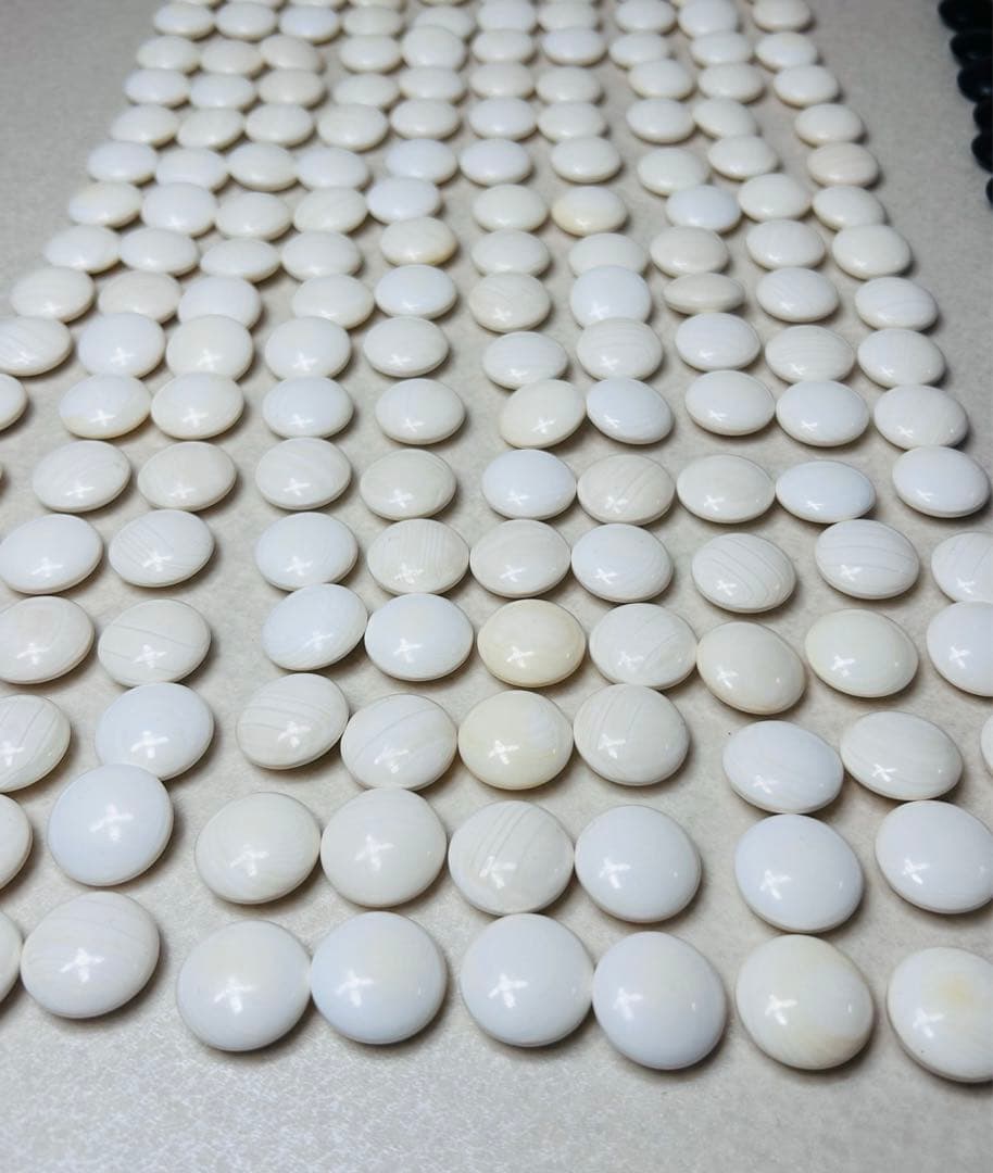 蛤碁石 36号 37号 極厚 はまぐり 蛤 栗 大碁笥 碁石 綺麗