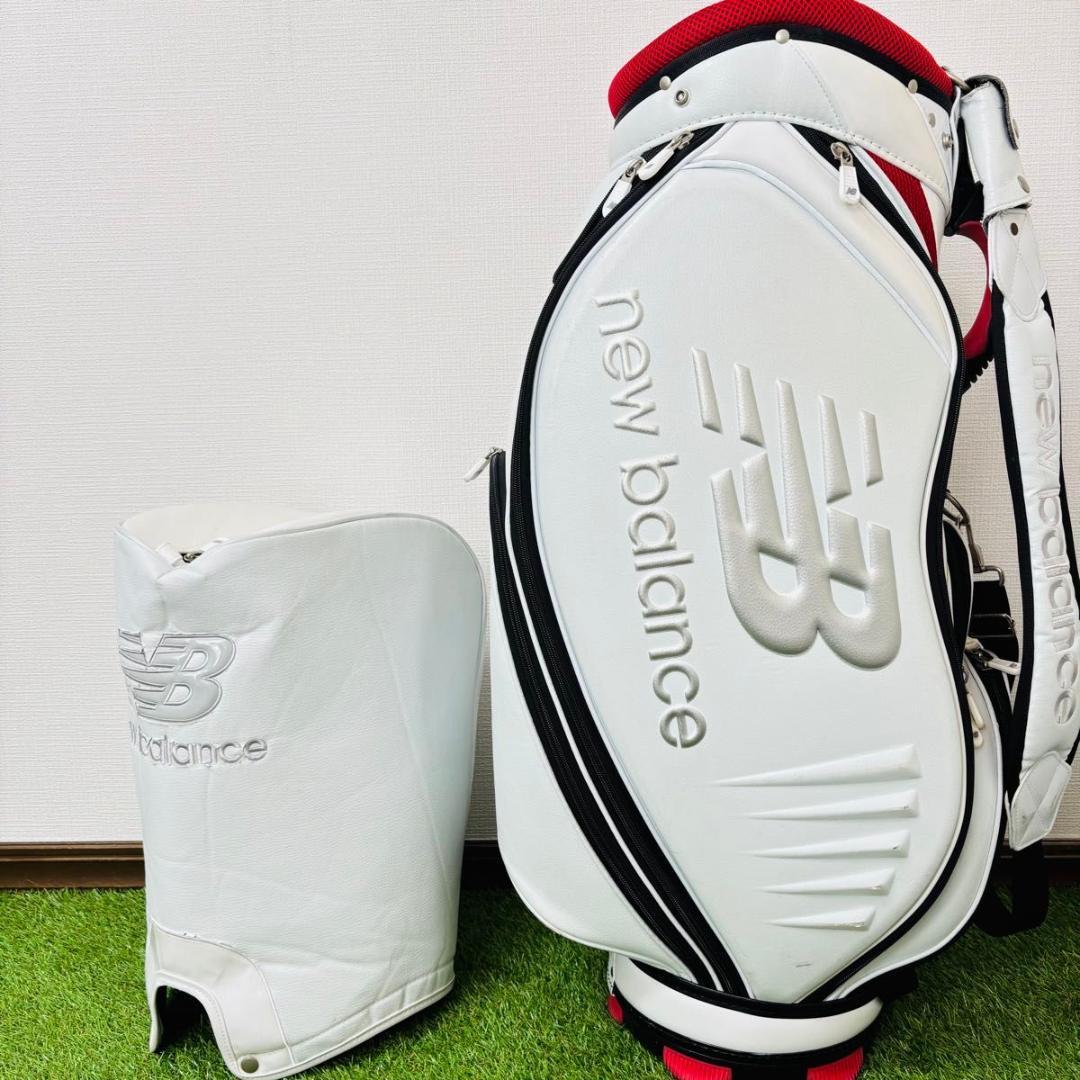 ニューバランス　キャディバッグ　メンズゴルフ　ホワイト　かっこいい　人気　白