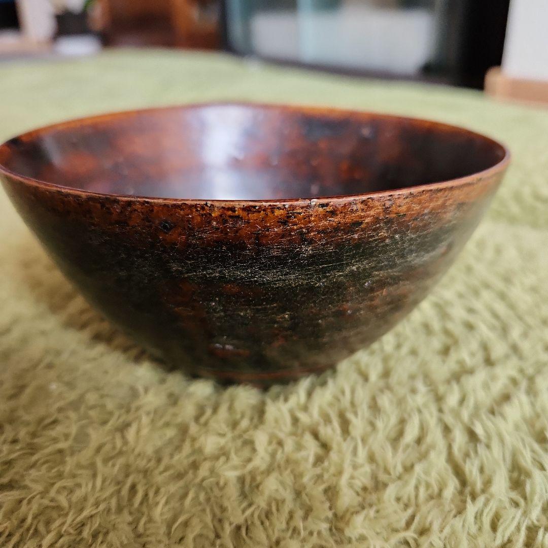 クメ-ル黒褐秞陶器茶碗