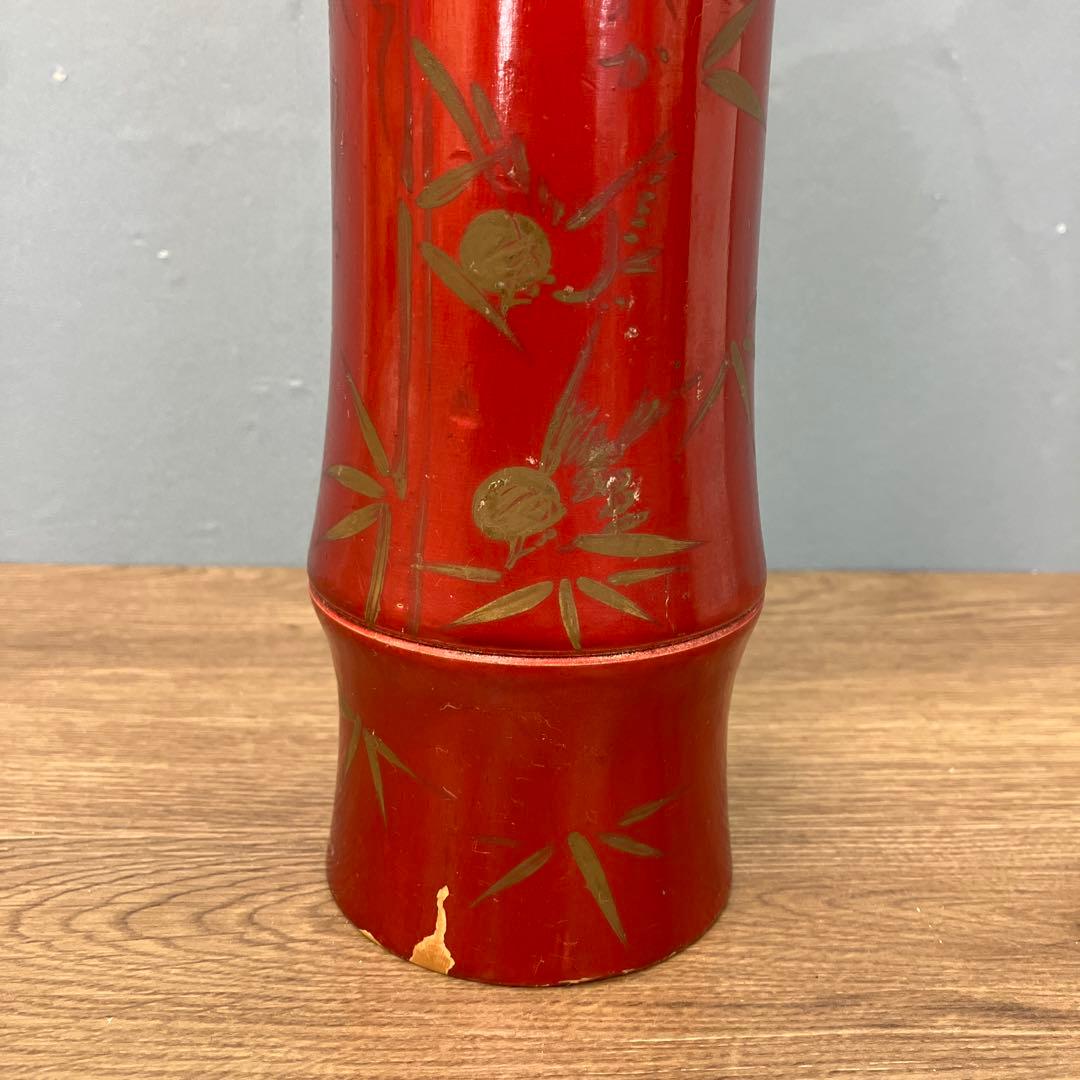 4F 希少 ペア 創作こけし 山中漆器 漆塗り 雅 金彩 紅葉 竹 2体セット