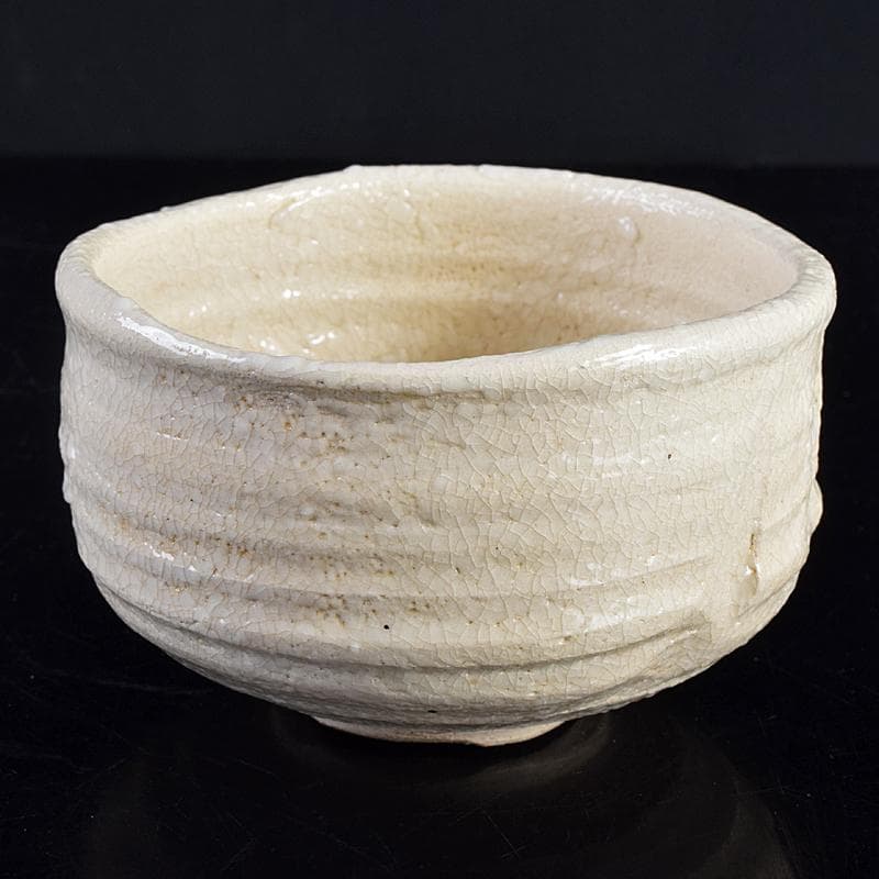 北大路魯山人作　志野茶碗　銘「雪月花」　共布　清水公照極め箱　M　R8845