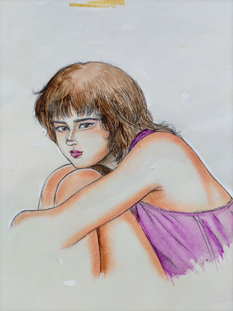 三条友美 直筆カラー原画 少女菜美 第2部第3巻の裏表紙原稿　真作