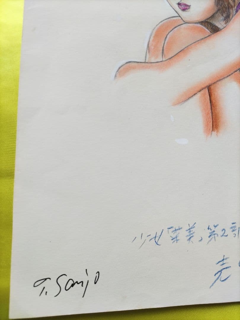 三条友美 直筆カラー原画 少女菜美 第2部第3巻の裏表紙原稿　真作