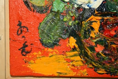 ★山本あつむ作★ばら★圧書き貴重な作品★Ｆ６号★遺族の方からの出品依頼品★