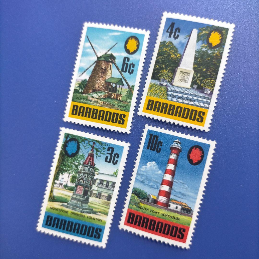 4298 外国切手 バルバドス 1973年 観光名所 建築風景 14種+追加2種