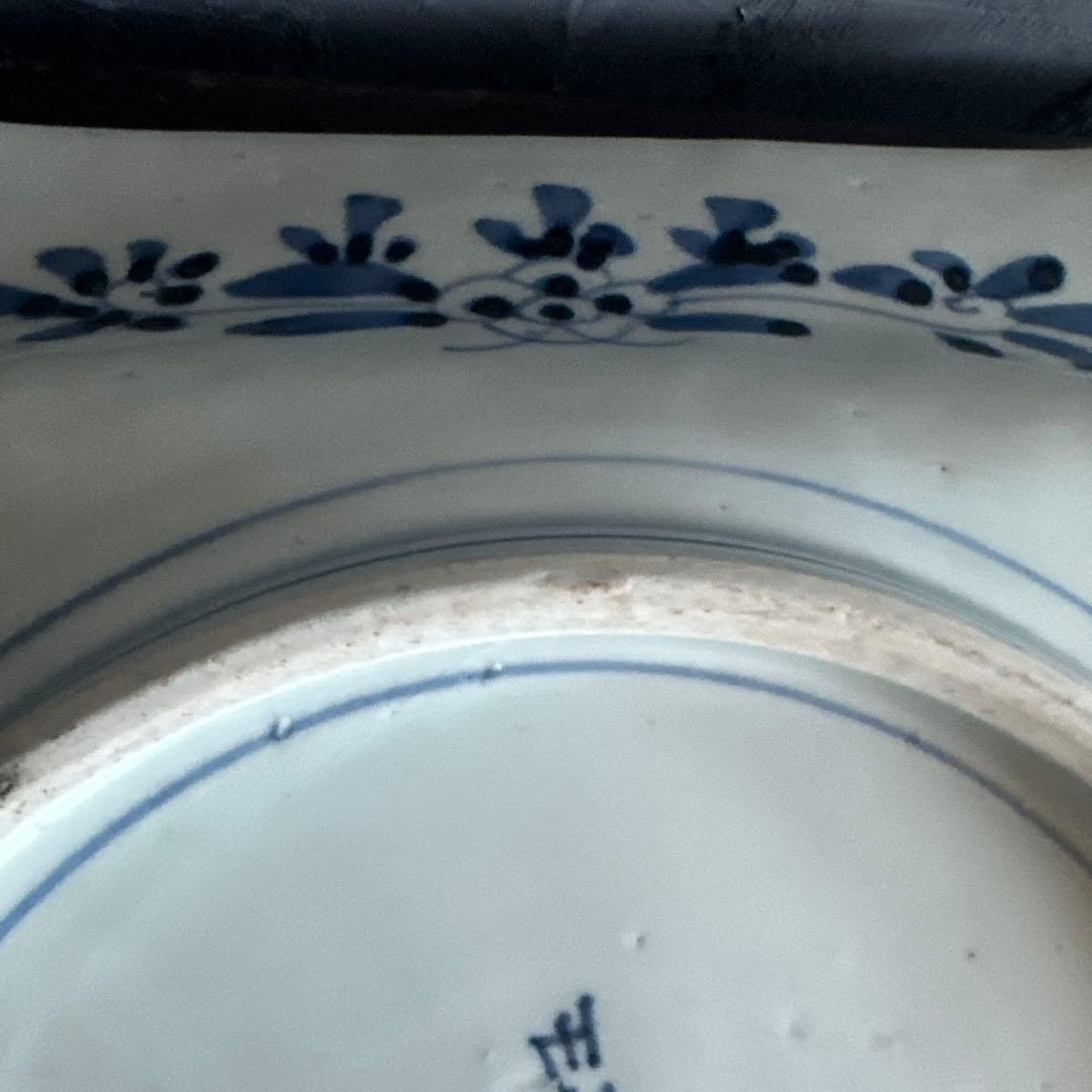 ヴィンテージ素敵すぎる青と白の八角形陶器皿