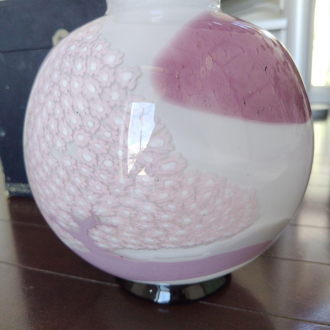 【海外骨董品】美品！アンティークベネチアングラス murano 桜フラワーベース