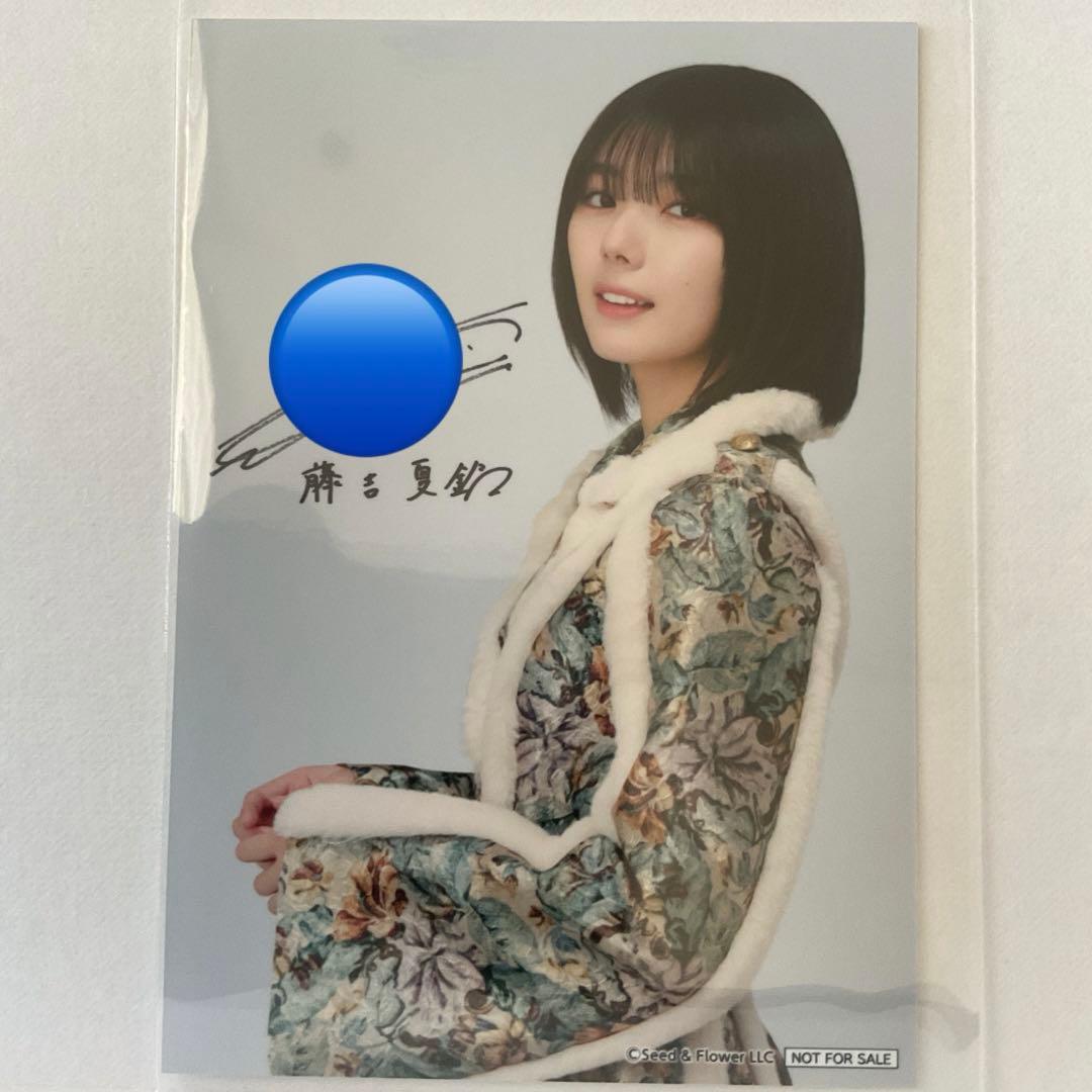 藤吉夏鈴　櫻坂46 オリジナルブロマイド　ローソン　印刷サイン入り　2023年