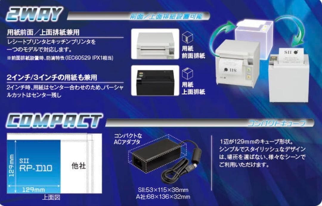 セイコーインスツル サーマルレシートプリンター USBモデル 白 RP-D10