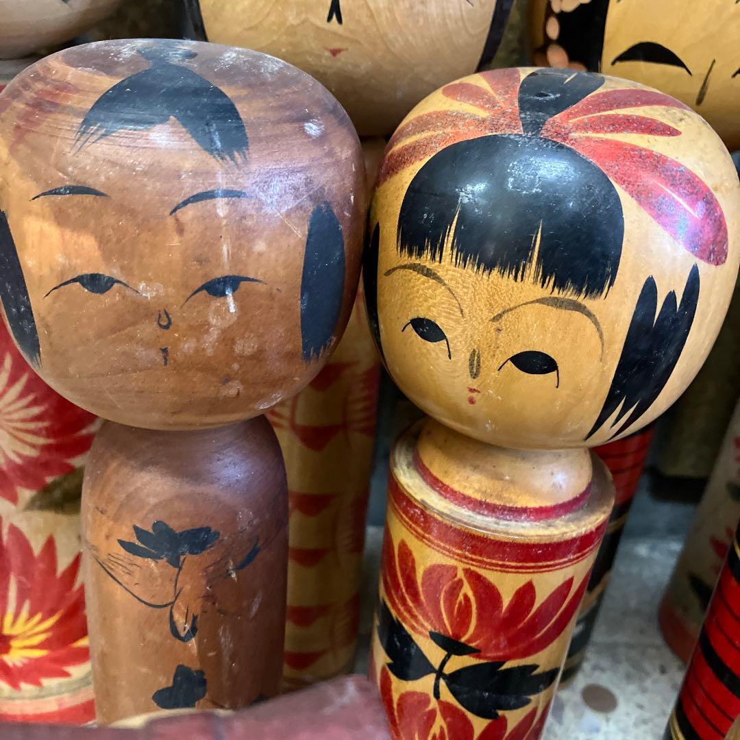 D壁 昭和レトロ こけし 小芥子 21体セット セット売り まとめ売り 木製