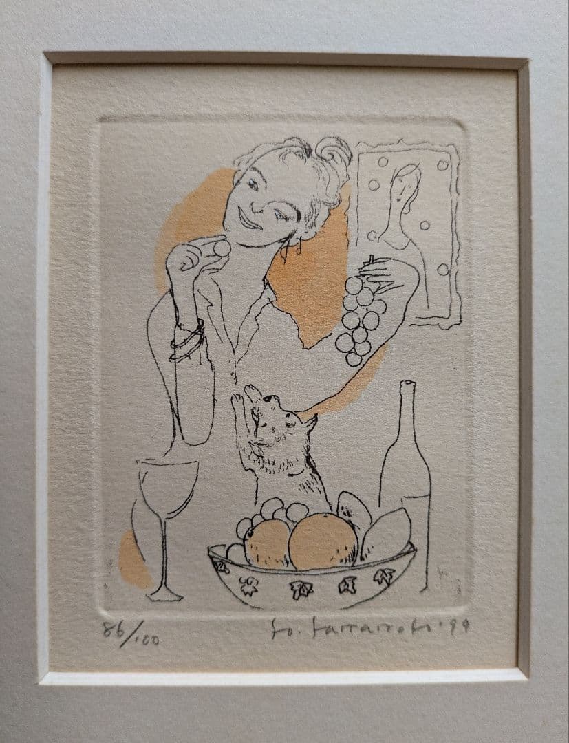 revi様用 Y・Y山本容子さんの手彩色銅版画 untitled ル―カス