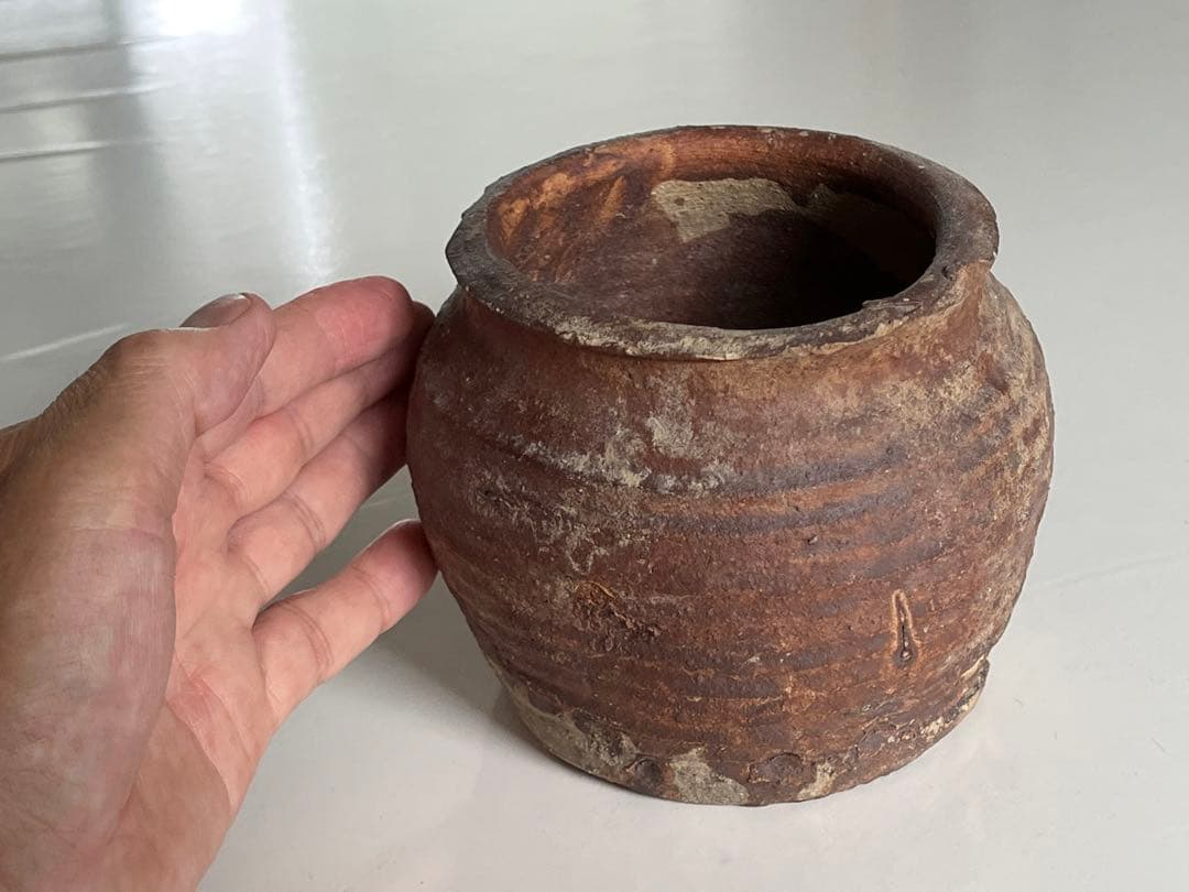 古越前　お歯黒壺