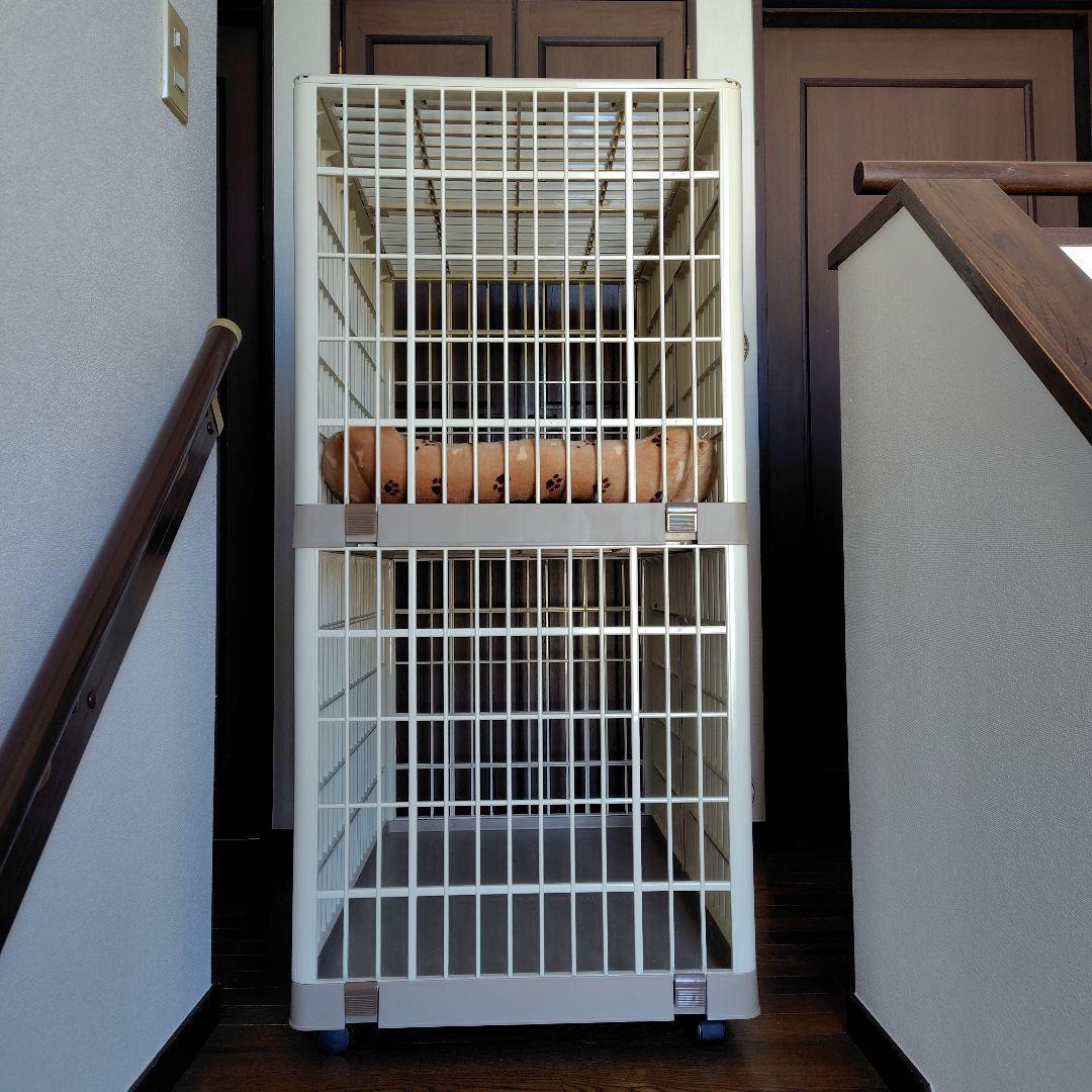 二段式キャットケージ ホワイト・グレー