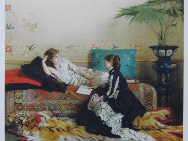 Gustave・L・Jonghe、Idle moments、希少な額装用画集より