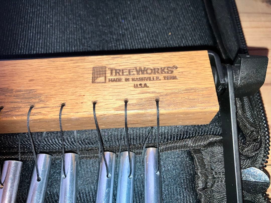 TREEWORKSウインドチャイム 34本 木製フレーム ダンパー付き