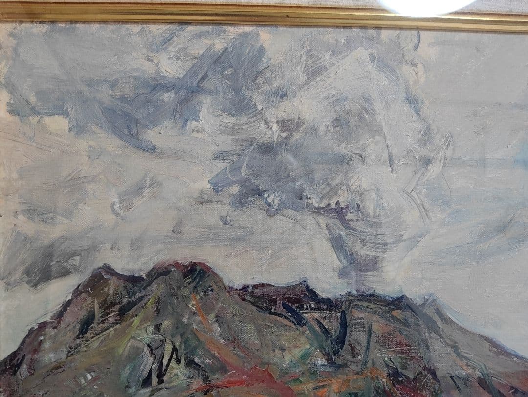 風景画 油彩画 榑松正利 「桜島」