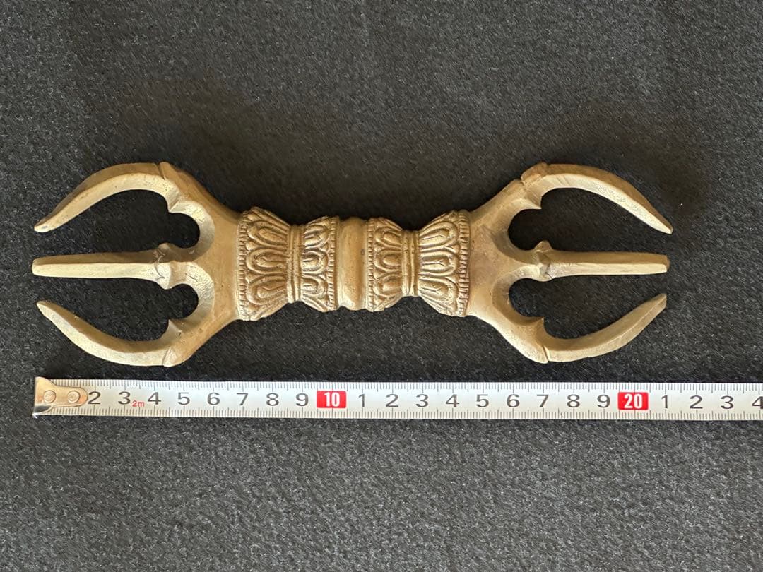 チベット密教法具 三鈷杵 長さ21cm 重さ373g 魔除け 厄除け 浄化 LB