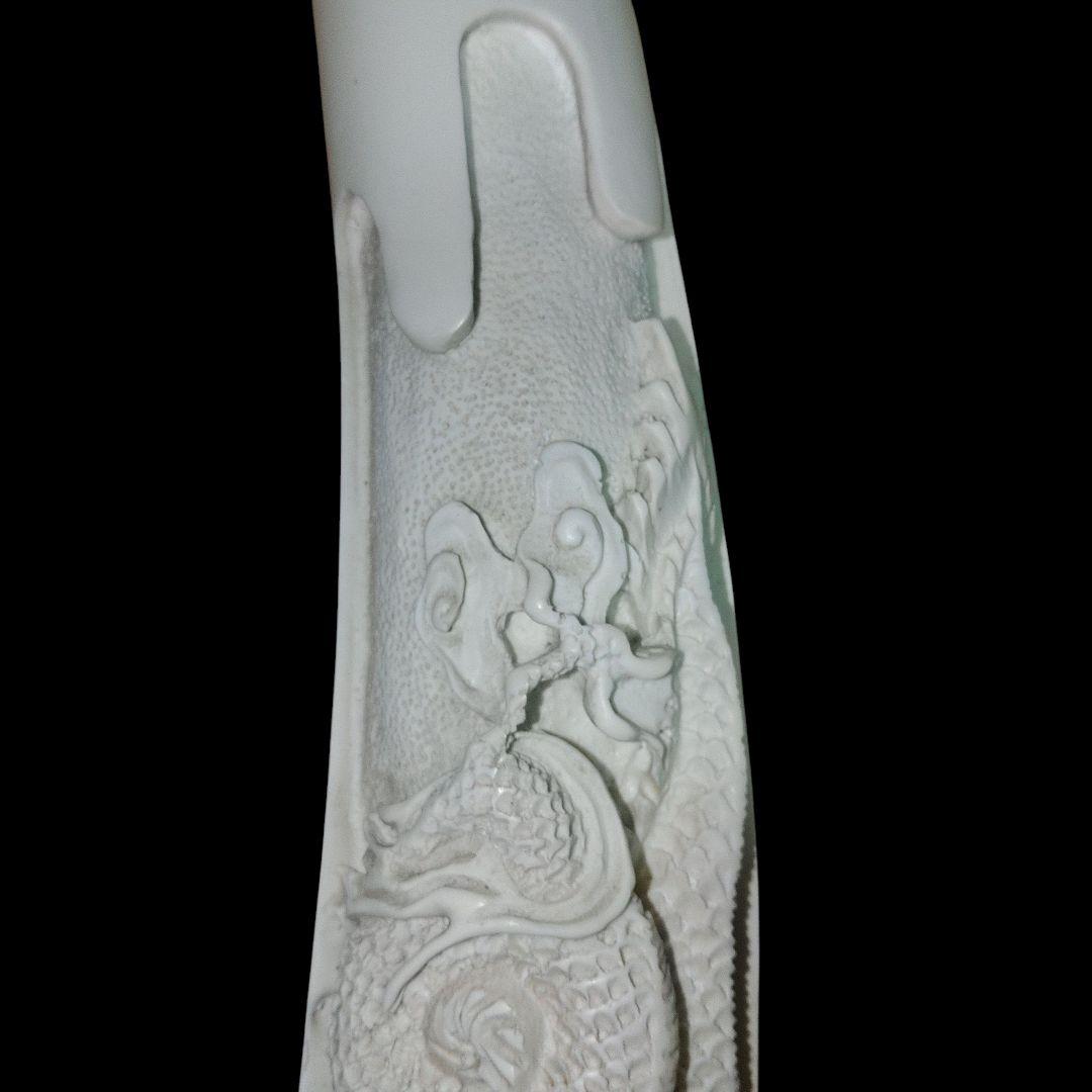 象牙風　龍精密細工　置物　鑑賞用　ヴィンテージ