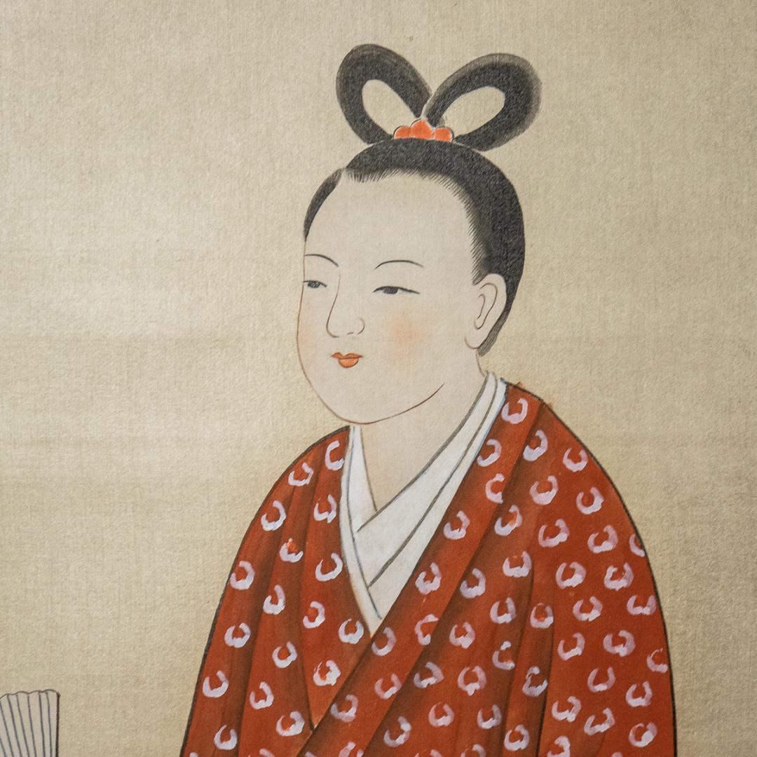 掛軸-920　中村逸夫　鹿子御影　共箱　蓮如上人像　浄土真宗　幅広