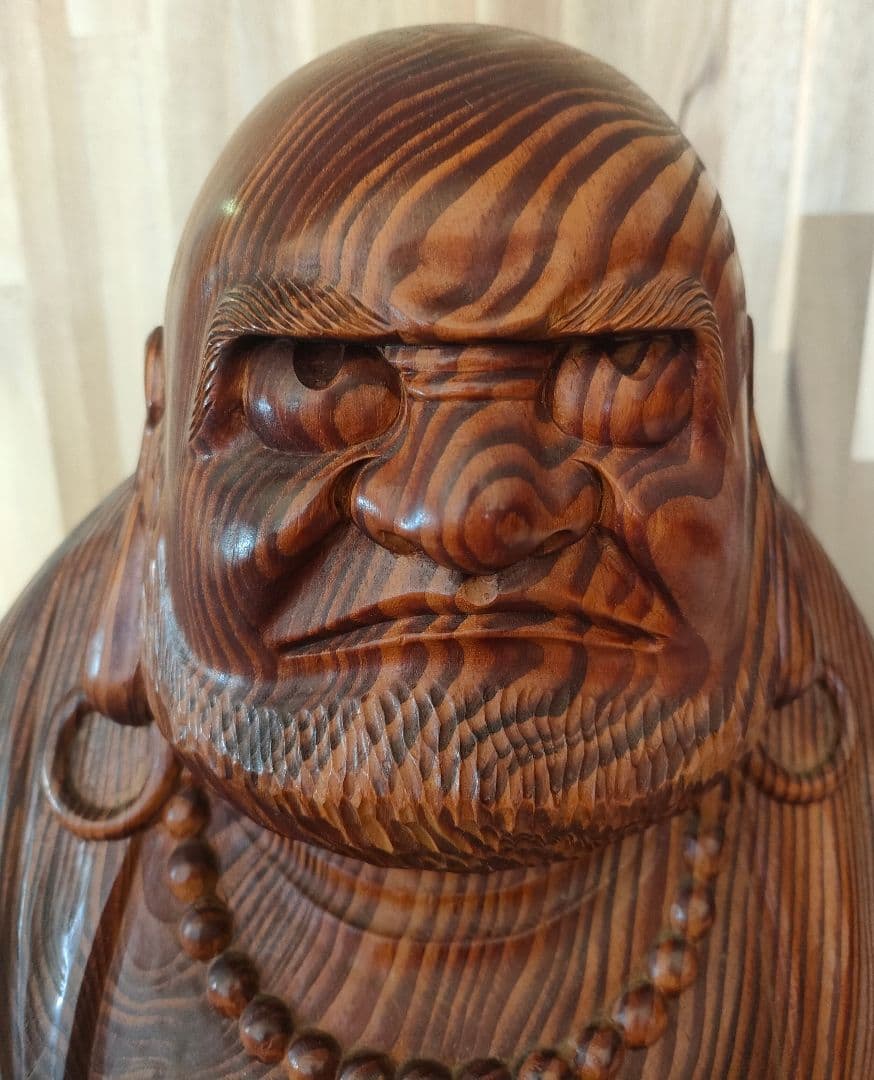 達磨大師 一刀彫 欅 楢 65cm