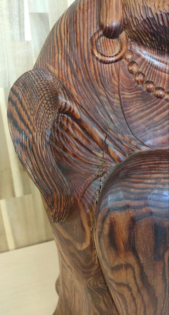 達磨大師 一刀彫 欅 楢 65cm