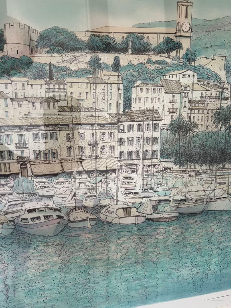 水彩画 海の風景絵画