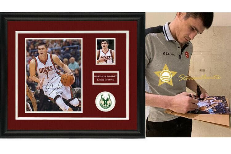 直筆サイン入り写真 エルサン・イルヤソバ  ミルウォーキーバックス SA鑑定済