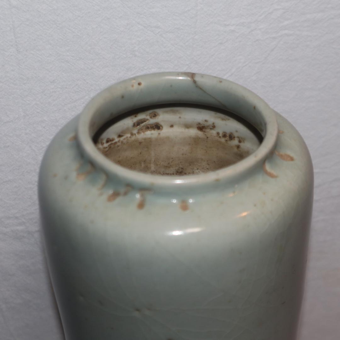 かなりレアな古伊万里青磁筒花入れ