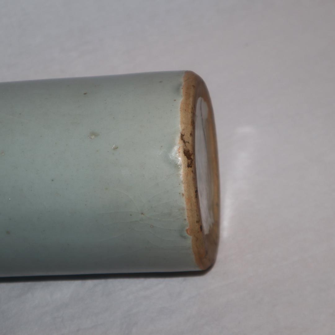 かなりレアな古伊万里青磁筒花入れ