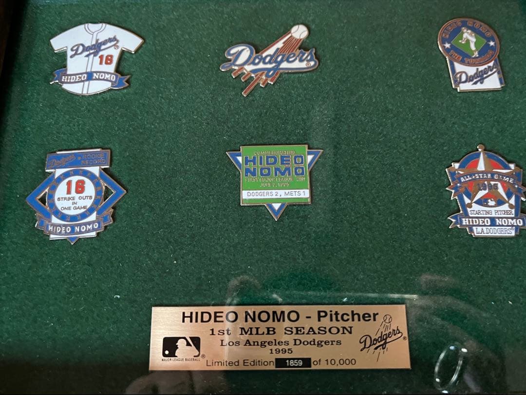 限定品　元大リーガー野茂英雄投手ピンバッジセット　1859/10000