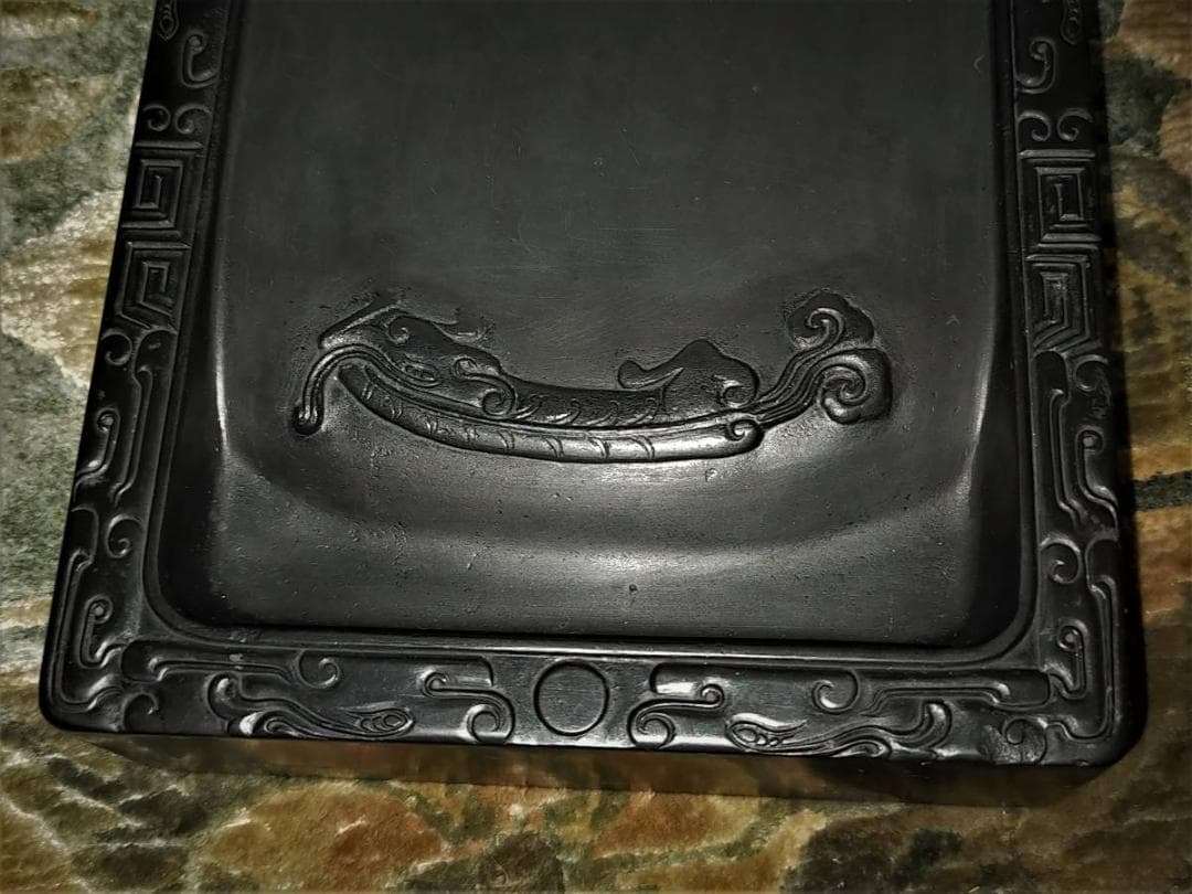 ♥中国　端渓　硯　3.8ｋｇ　黒端渓　老坑　端渓硯　骨董品