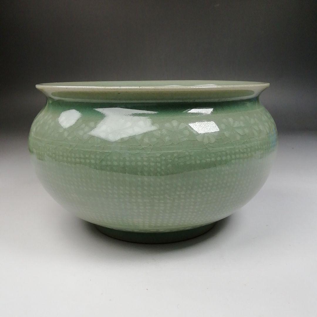 Ｔ９６９　皆具　『青磁　皆具』『釜谷陶房　申相浩 作』　共箱　茶道具