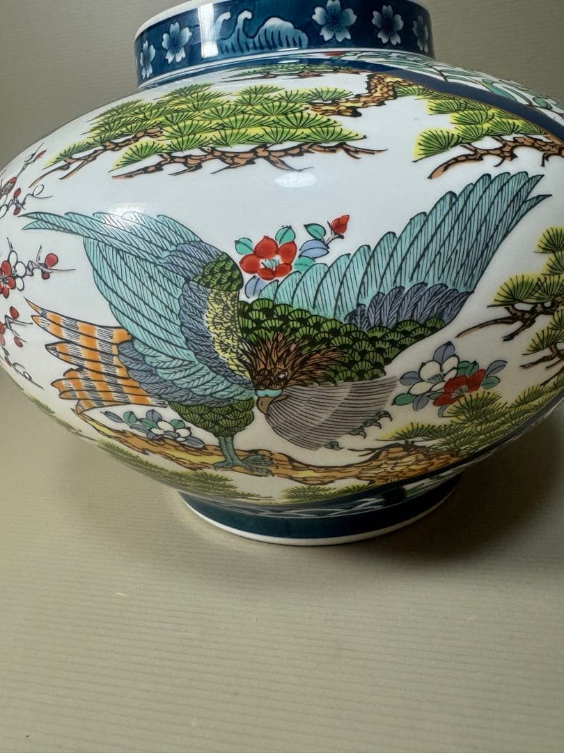 2189 金龍窯　博山作　花鳥　花瓶