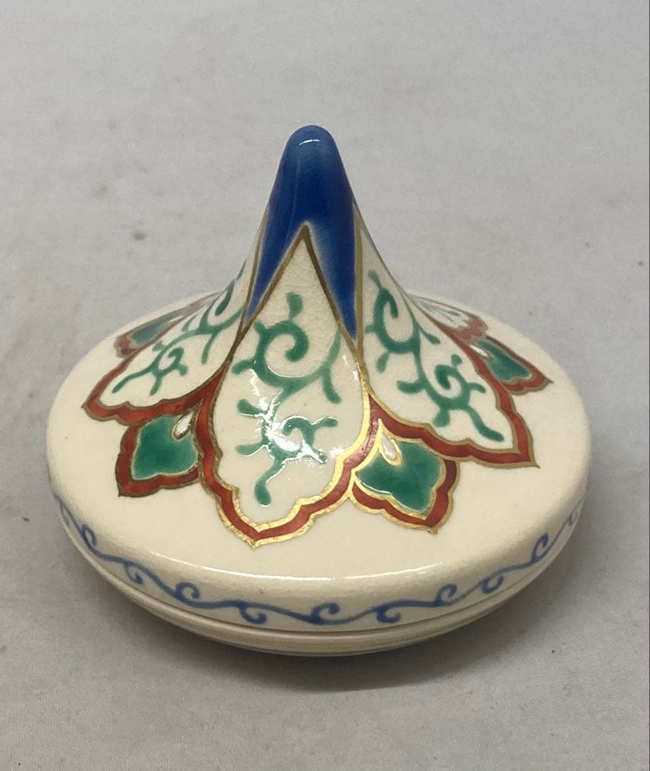 B568b「花笠 香合」南口閑粋作　共布共箱　杣山焼　香道具　茶道具　滋賀