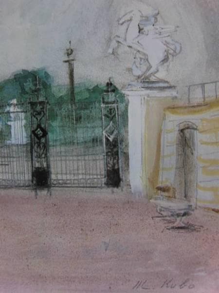 久保守、コンコルド広場、希少画集画、新品額装付、状態良好