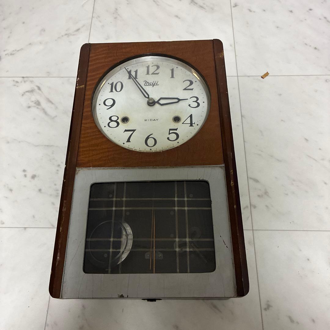 Meiji 木製振り子時計 手巻き式