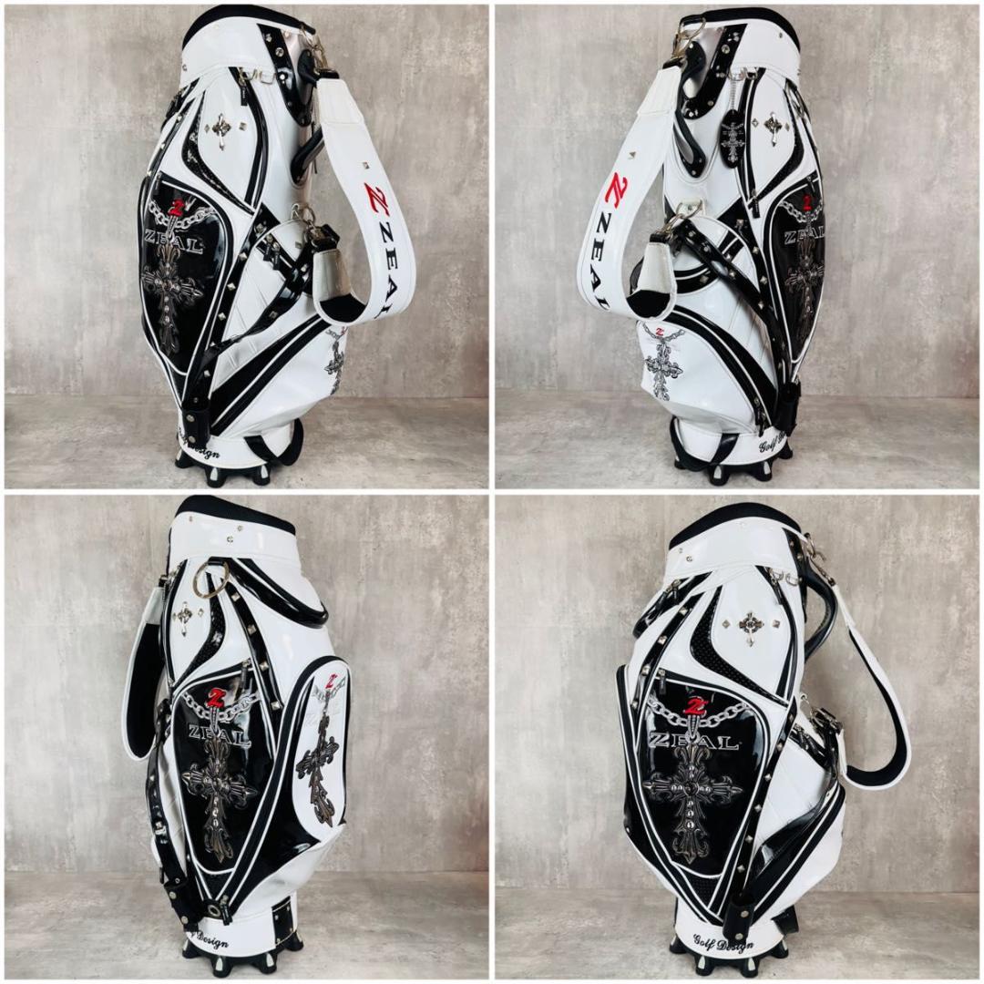 ZEAL ゴルフバッグ キャディバッグ 希少デザイン 6分割 クロス エナメル