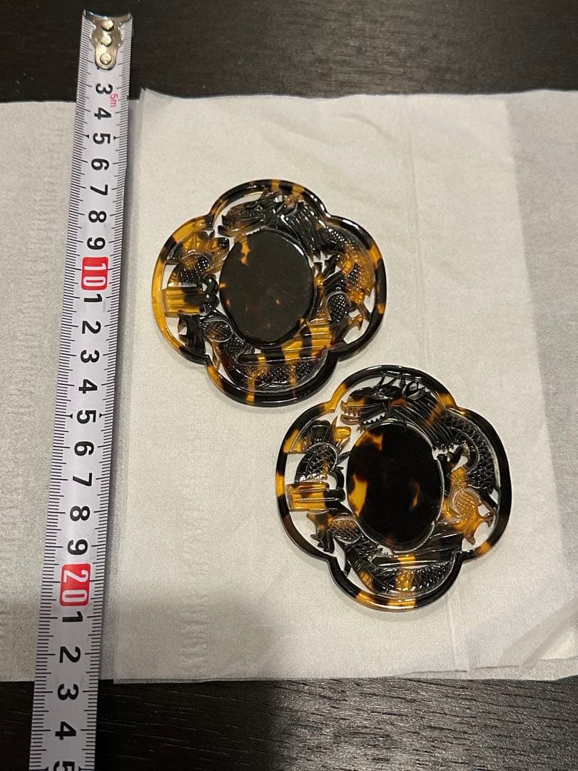 べっ甲 鍔 木刀用　太刀、小太刀２枚組