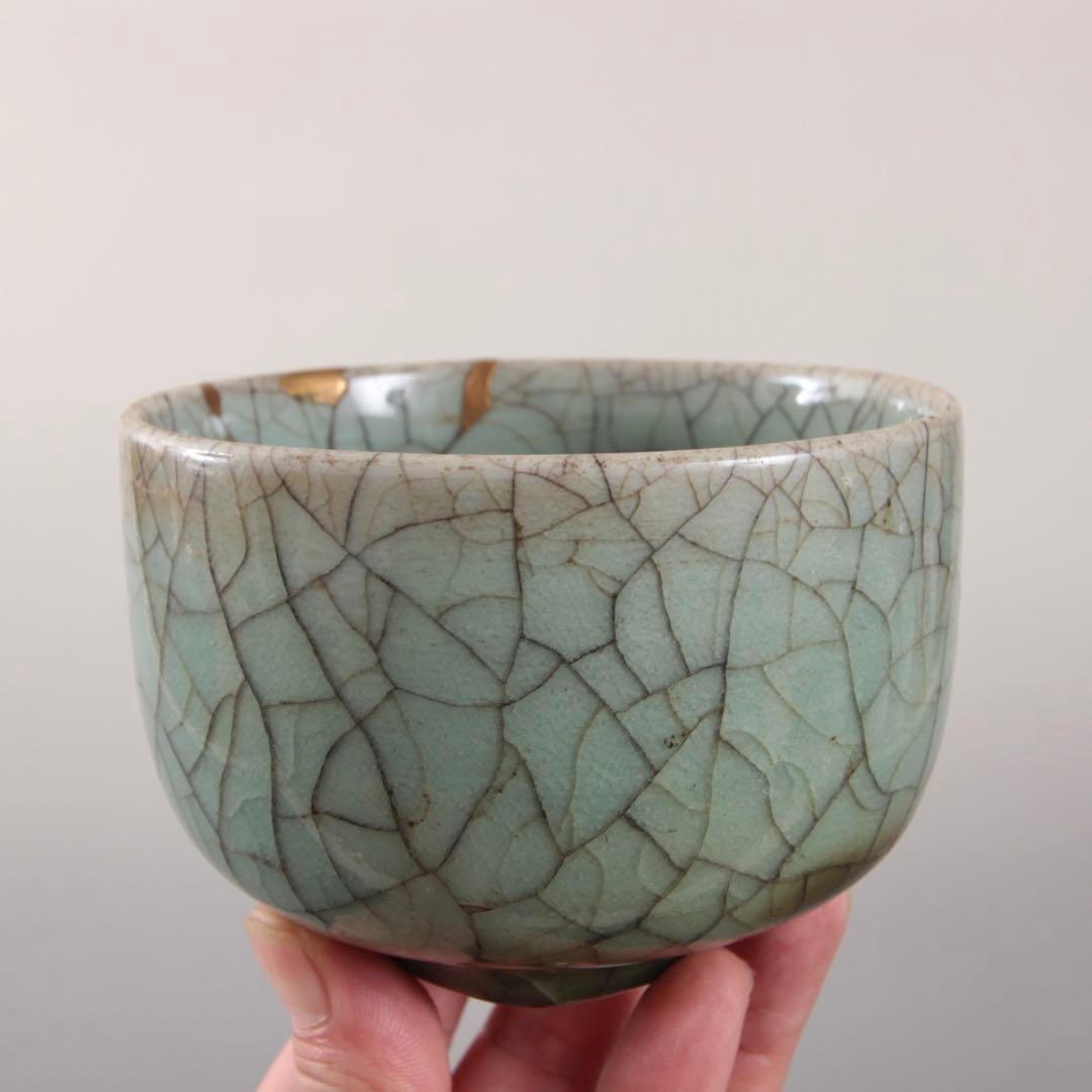 青磁 氷裂文 茶碗 古美術 古道具 茶道具