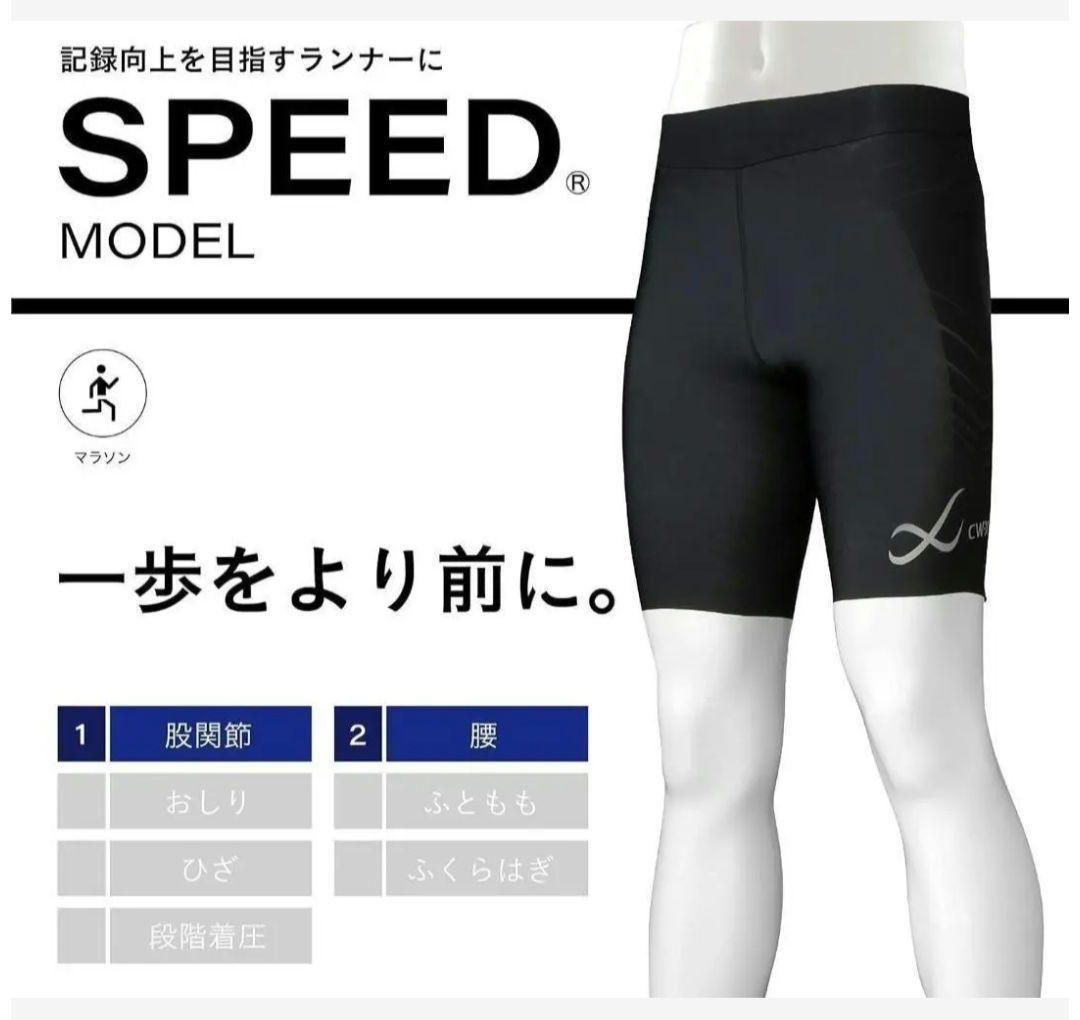 美品✨CW-X/ワコール スポーツタイツ ハーフ丈 骨盤前傾サポート メンズL