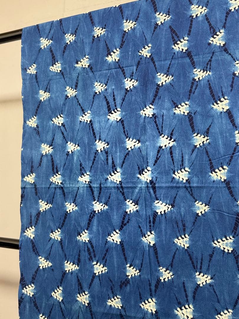 N14「片野絞り」民藝 藍染絞り職人 片野かほり 藍染絞り布 国展 出品作品