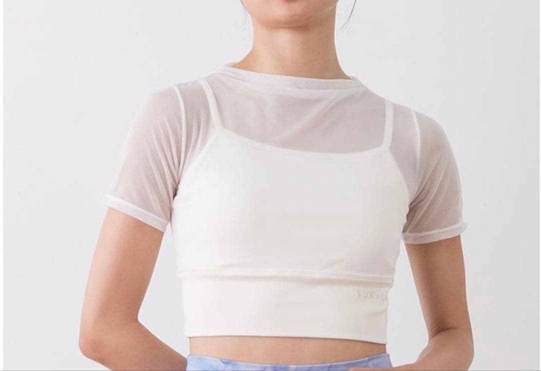 SUKALA アイボリー　シアーレイヤード　トップス