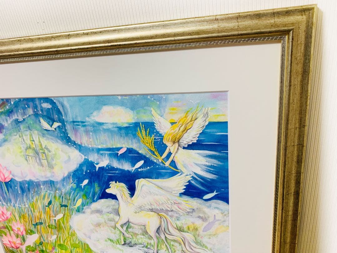 【想いのまま創る、喜びの導き】絵画 ,空,宇宙,ペガサス,天使,angel,精霊