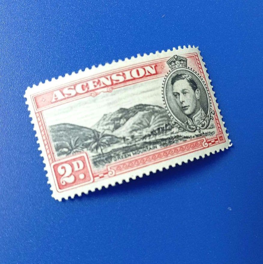 8803 外国切手 アセンション島 1938年 ジョージ6世と山の風景 レア