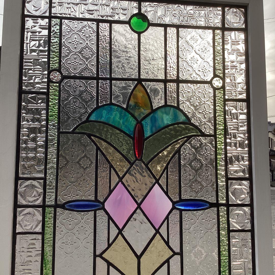 ステンドグラスパネル住宅用　アンテイーク調ウイングP(1441)