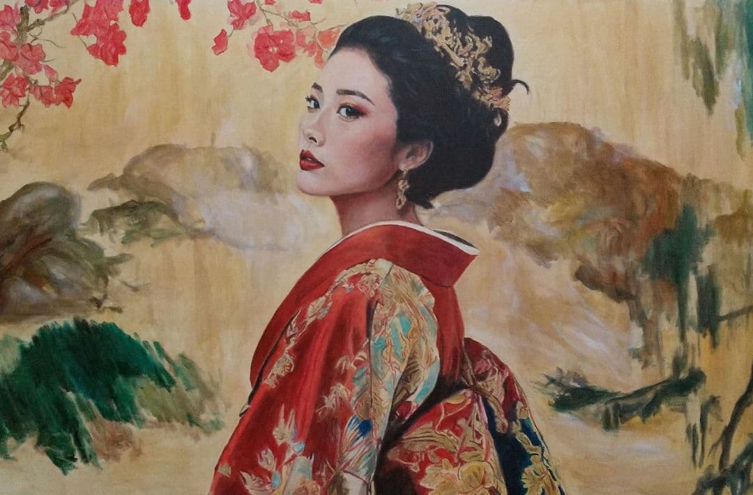 人物画#17 女性の肖像 油彩画 M25号 油絵