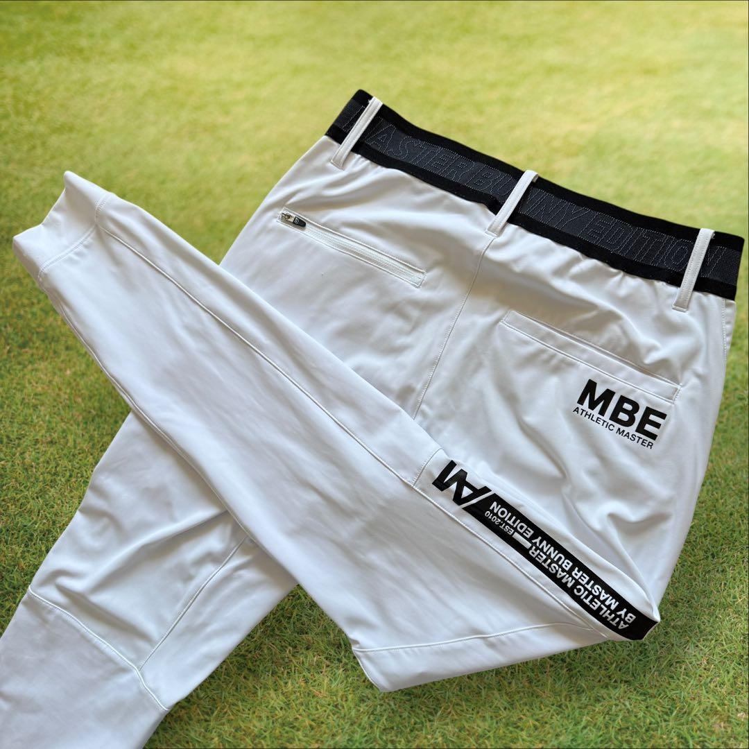 美品　マスターバニー　ジョガーパンツ　S〜M相当　白　黒　ドライ素材　3